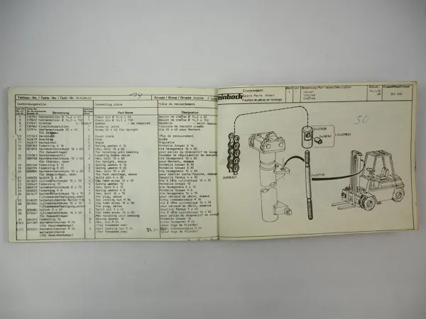 Steinbock TFG 4DR 340 Gabelstapler Treibgas Ersatzteilliste Parts List ca. 1978