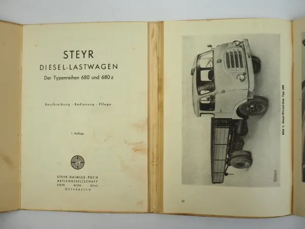 Steyr 680 680Z Diesel LKW Betriebsanleitung Bedienungsanleitung Wartung 1961