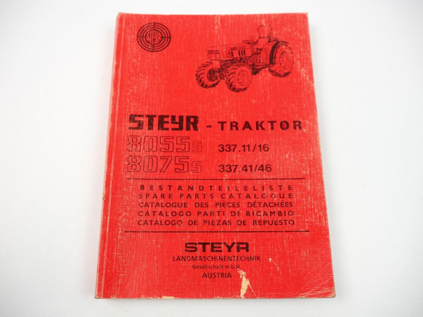Steyr 8055S 8075S Traktor Ersatzteilliste Spare Parts List 1986