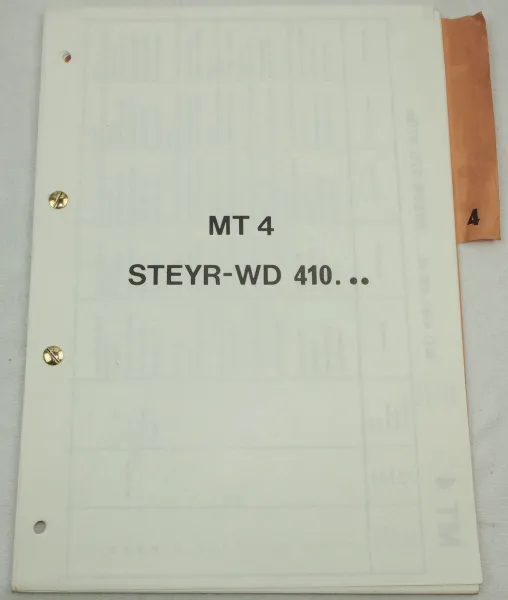 Steyr WD 410 Motoren für Schlepper 870 und 870a Ersatzteilliste Parts List 1975