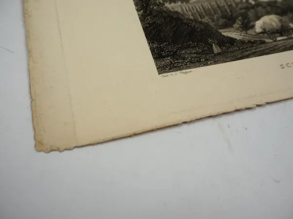 Stiche Lithografie Rudelsburg Schulpforte Saaleck bei Naumburg um 1850