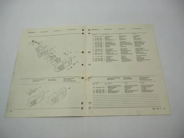 Stihl 009 Kettensäge Ersatzteilliste Spare Parts List Liste des pieces 1988