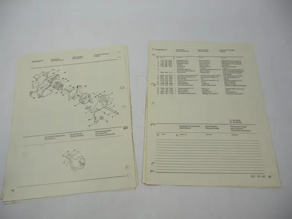 Stihl 012 Kettensäge Ersatzteilliste Spare Parts List Liste des pieces 1987