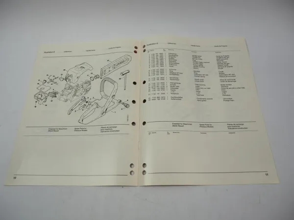 Stihl 017 Kettensäge Ersatzteilliste Spare Parts List Liste des pieces 1995