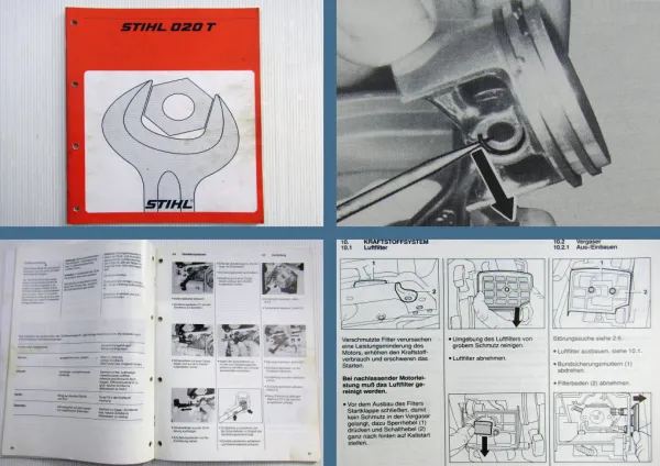 Stihl 020T Motorsäge Werkstatthandbuch Reparaturanleitung Reparaturhandbuch 1995