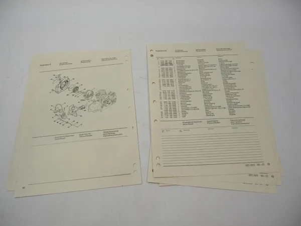 Stihl 021 023 Kettensäge Ersatzteilliste Spare Parts List Liste des pieces 1990