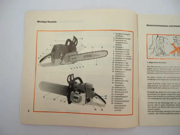 Stihl 044 044C Motorsäge Kettensäge Betriebsanleitung Bedienung 1992