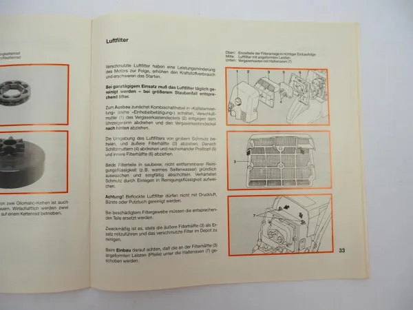Stihl 044 044C Motorsäge Kettensäge Betriebsanleitung Bedienung 1992