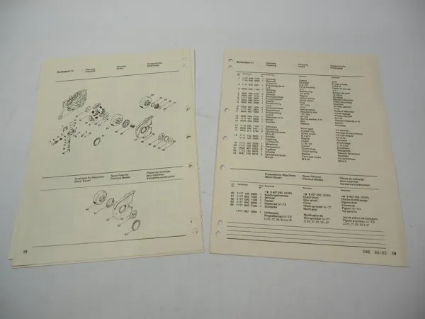 Stihl 048 Kettensäge Ersatzteilliste Spare Parts List Liste des pieces 1985