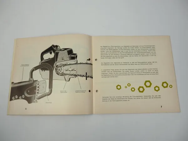 Stihl 08 Einmann Motorsäge Betriebsanleitung Ersatzteilliste und Wartung 1964