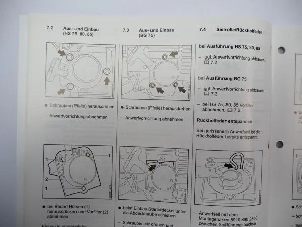 Stihl BG HS 75 80 85 Basismotor 4137 Werkstatthandbuch Reparaturanleitung 2004