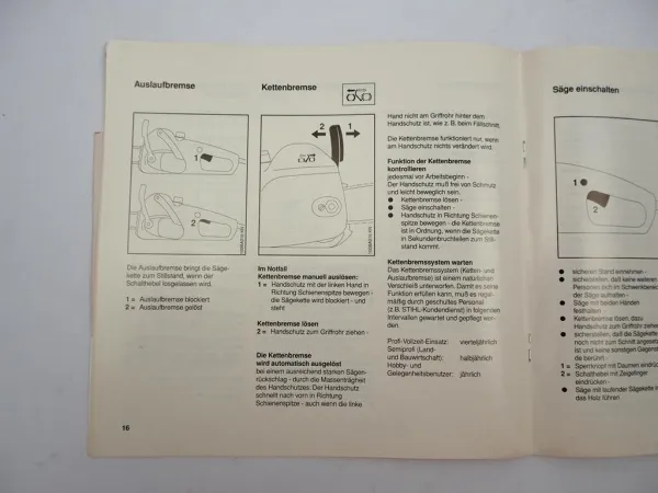 Stihl E 140 160 180 Motorsäge Kettensäge Betriebsanleitung Bedienung 1997