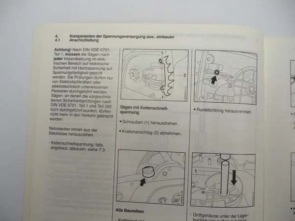 Stihl E 140 160 180C Elektro Motorsäge Werkstatthandbuch Reparatur 1996
