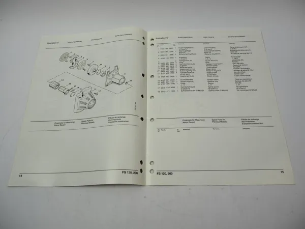 Stihl FS 120 200 Freischneider Ersatzteilliste Spare Parts List Liste pieces 97