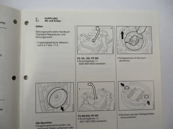 Stihl FS 300 350 400 450 FR 350 450 Motorsense Werkstatthandbuch Reparatur 2000