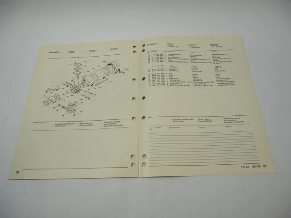 Stihl FS 65 Freischneider Ersatzteilliste Spare Parts List Liste des pieces 1985