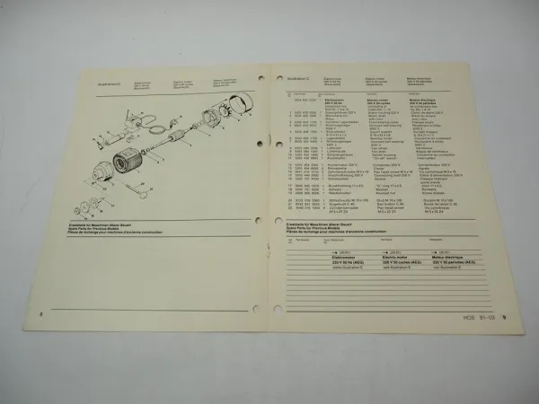 Stihl HOS Schärfgerät Ersatzteilliste Spare Parts List Liste des pieces 1981