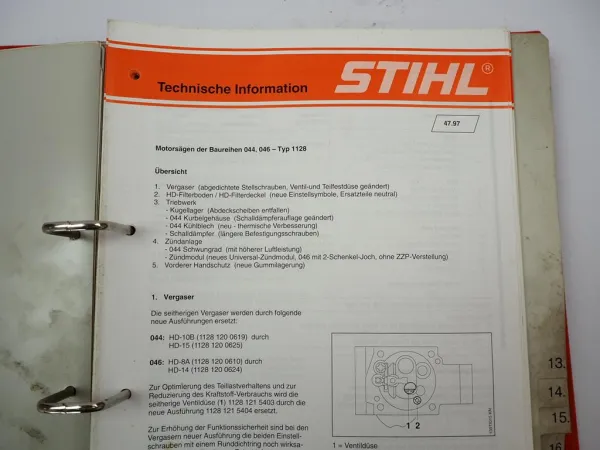Stihl Motorsägen Sammlung Technische Informationen 1988 - 1997