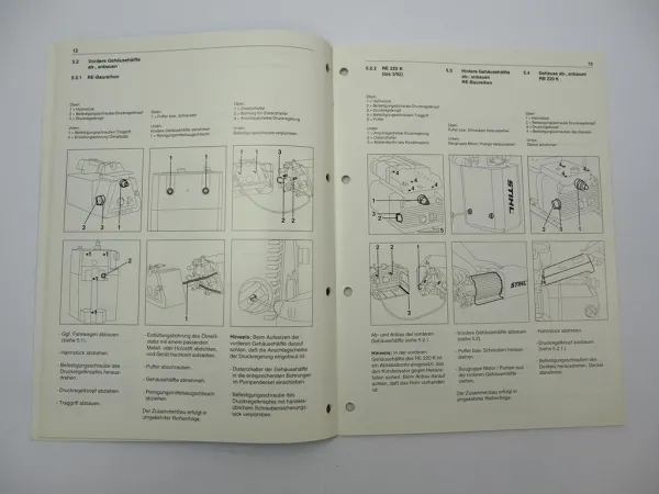 Stihl RE 110 120 220 240 250 260 K RB220K Hochdruckreiniger Werkstatthandbuch 93