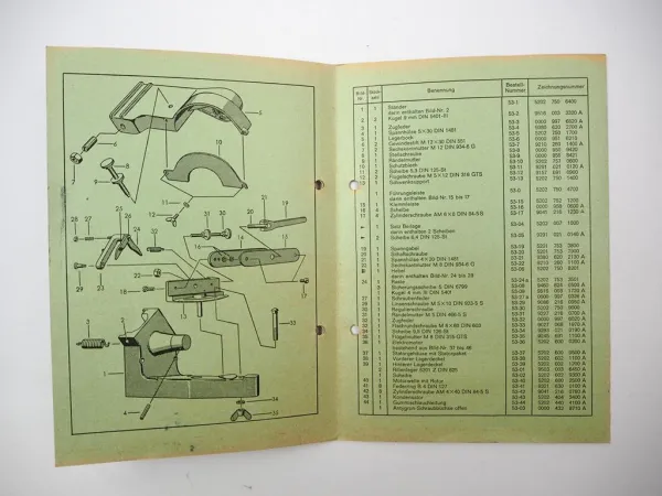 Stihl Schärfapparat für Hobelzahnketten Betriebsanleitung Ersatzteilliste 1966