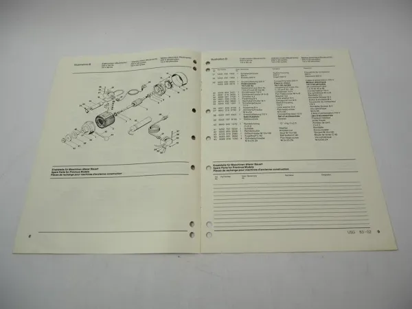 Stihl USG Universal Schärfgerät Ersatzteilliste Spare Parts List Liste pieces 83