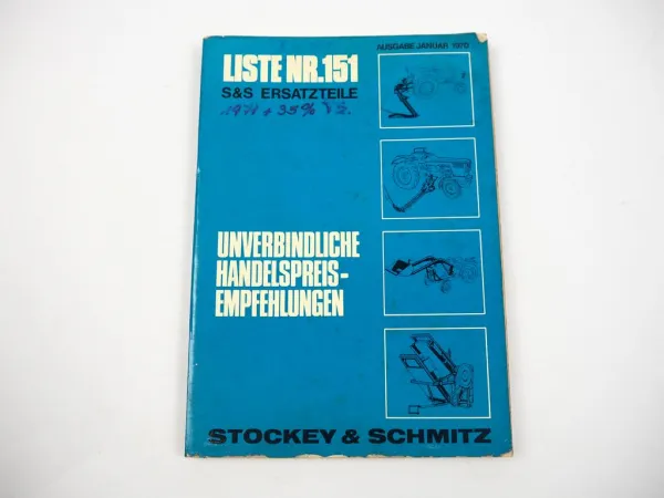 Stockey & Schmitz Ersatzteil-Preiskatalog Nr. 151 von 1970