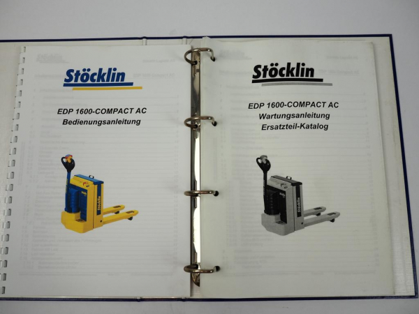Stöcklin EDP1600-C Elektro-Hubwagen Bedienungsanleitung Ersatzteilkatalog 2000