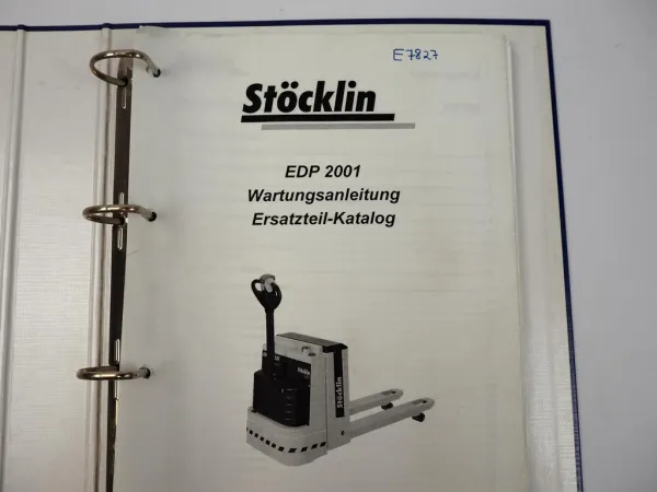 Stöcklin EDP2001 Elektro-Hubwagen Wartungsanleitung Ersatzteilkatalog 2000