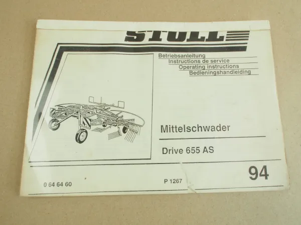 Stoll Drive 655 AS Mittelschwader Bedienungsanleitung Instructions Bedieningshan