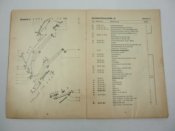 Stoll Frontlader Grösse N S Betriebsanleitung Ersatzteilliste 1970