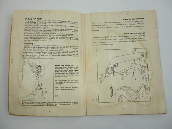 Stoll Frontlader Grösse N S Betriebsanleitung Ersatzteilliste 1970