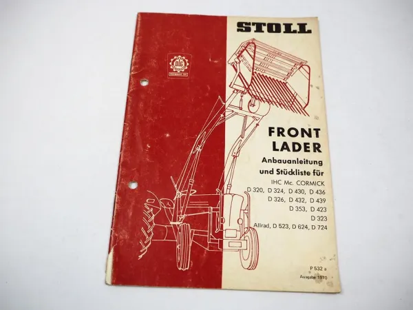 Stoll Frontlader Handbuch für IHC McCormick D320 - D439 353 323 423 523 624 724