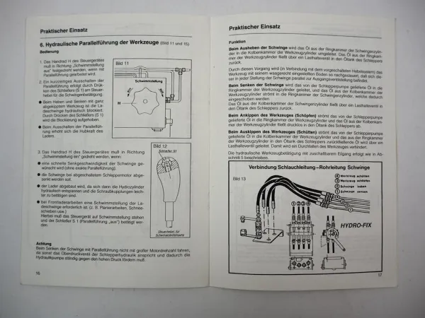 Stoll Frontlader Robust HE HD HDP Betriebsanleitung Anbau Hydraulikplan Wartung