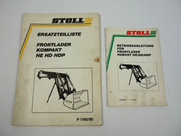 Stoll HE HD HDP Frontlader Betriebsanweisung Ersatzteilliste 1990