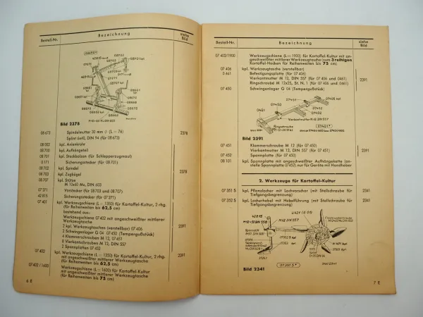 Stoll Landpfleger S2 Anbau Vielfachgerät Ersatzteilliste Nr. 1007 von 1955