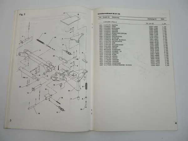 Stoll M 241 281 DS Scheibenmähwerk Betriebsanleitung Ersatzteilliste 1996