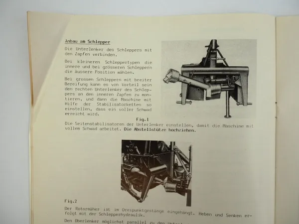Stoll M170T Trommelmähwerk Betriebsanleitung Ersatzteilliste 1992