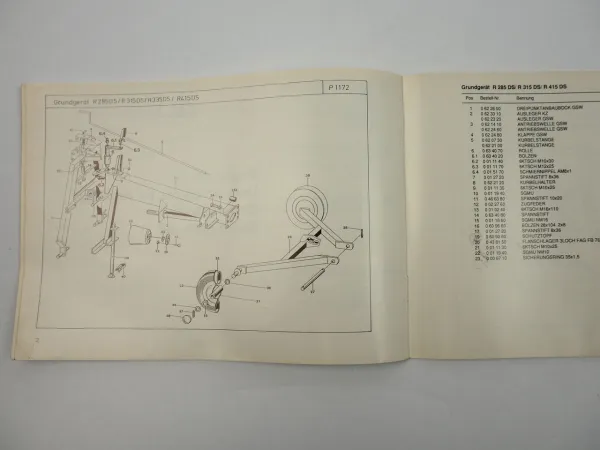 Stoll R285DS R315DS Schwader Bedienungsanleitung Ersatzteilliste 1994