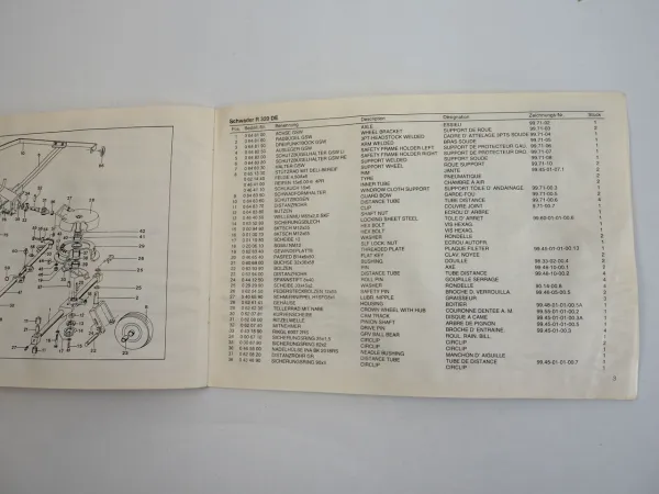 Stoll R320DE Schwader Bedienungsanleitung Ersatzteilliste 1995