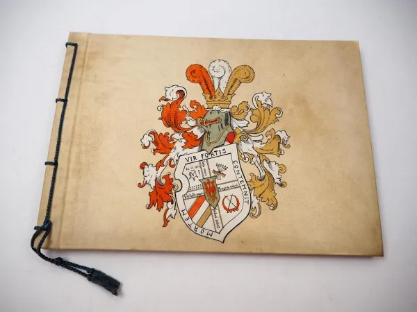 Studentika Album ( leer ) handgemaltes Wappen Corps Marchia Berlin