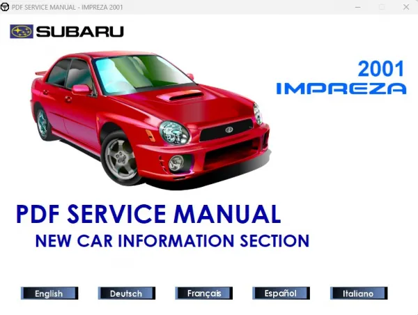 Subaru Impreza 2001 Konstruktion & Technik Schulung zum Werkstatthandbuch