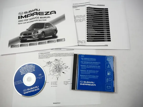Subaru Impreza 2003 Konstruktion & Technik Schulung zum Werkstatthandbuch