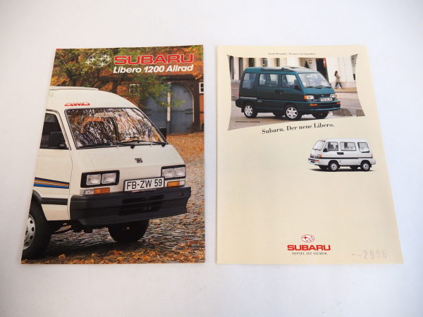 Subaru Libero PKW 2x Prospekt Technische Daten Ausstattung 1989/93