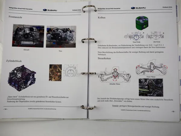 Subaru Outback 2015 Schulung Fahrzeugtechnik Aufbau Funktion Service Training