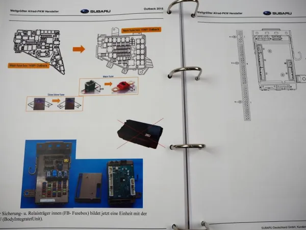Subaru Outback 2015 Schulung Fahrzeugtechnik Aufbau Funktion Service Training