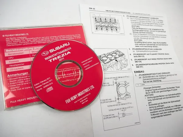 Subaru Trezia 2011 Werkstatthandbuch Reparaturanleitung