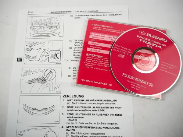 Subaru Trezia 2012 Werkstatthandbuch Reparaturanleitung