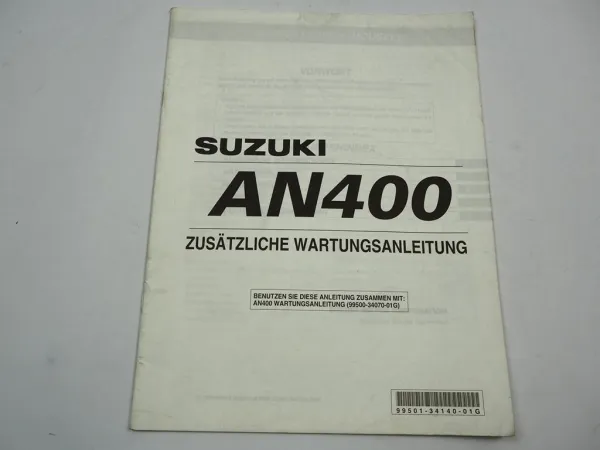 Suzuki AN400 Burgman K1 2001 Nachtrag Werkstatthandbuch Reparaturanleitung Schaltplan