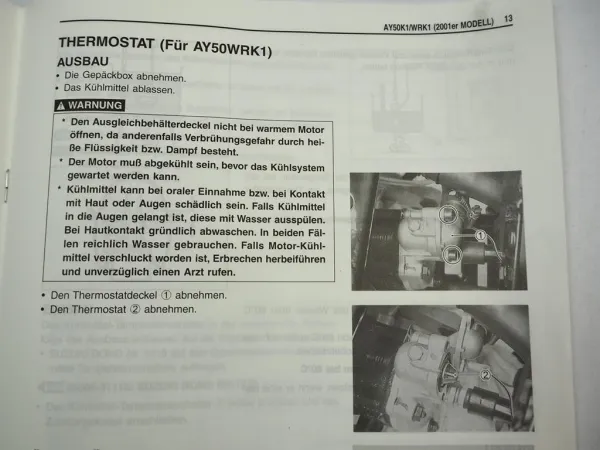 Suzuki AY50 K1 WRK1 2001 Nachtrag Werkstatthandbuch Reparaturanleitung Schaltplan