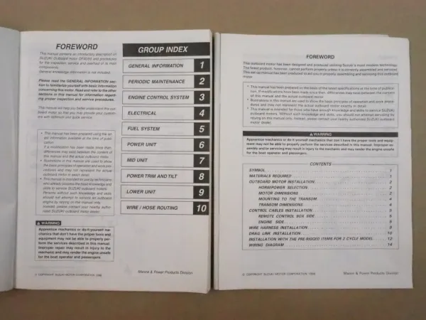 Suzuki DF40 DF50 Outboard Motor Service Manual Werkstatthandbuch 1998
